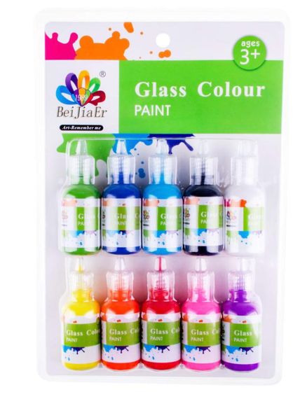 10 Glass Colour Paint -30ML Bottle