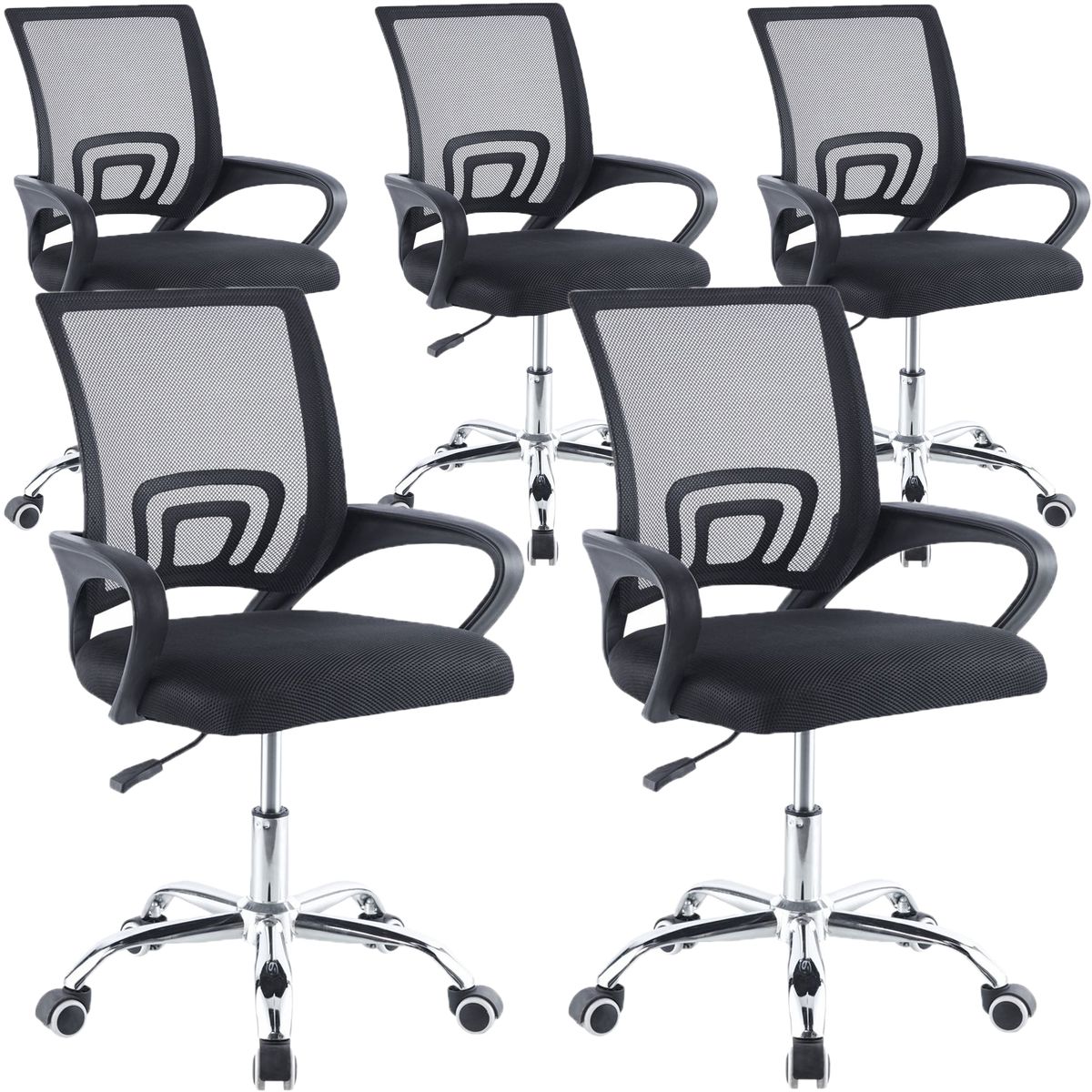 5 Pcs Office Chair Ergonomic Computer Chairs Home Study Chair Adjustable