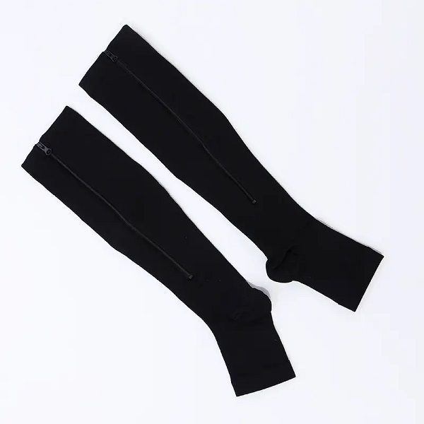 Compression Socks with Zipper - Open Toe 20-30 mmHg - Small