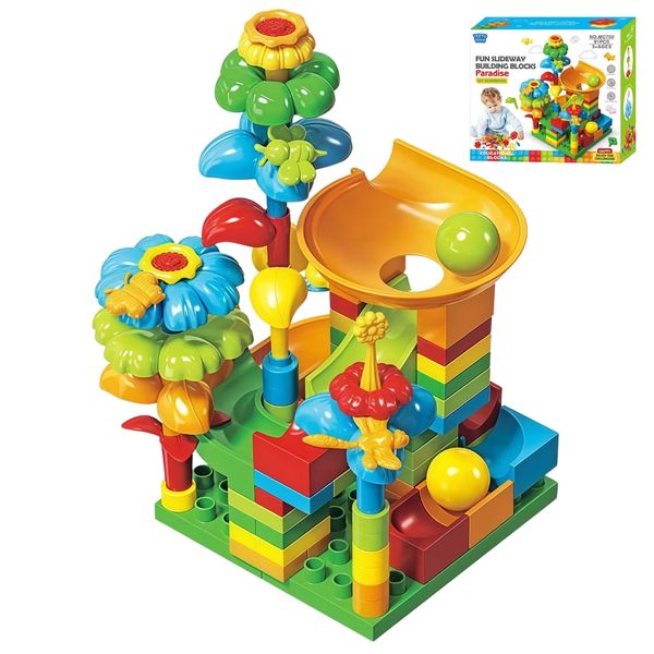 91-Piece Marble Run Building Blocks Set - STEM Educational Toy
