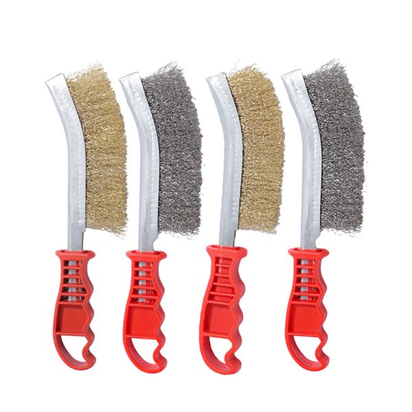 4 Pieces Stainless Steel Wire, Copper Plated Wire Rust Removal Cleaning Brush