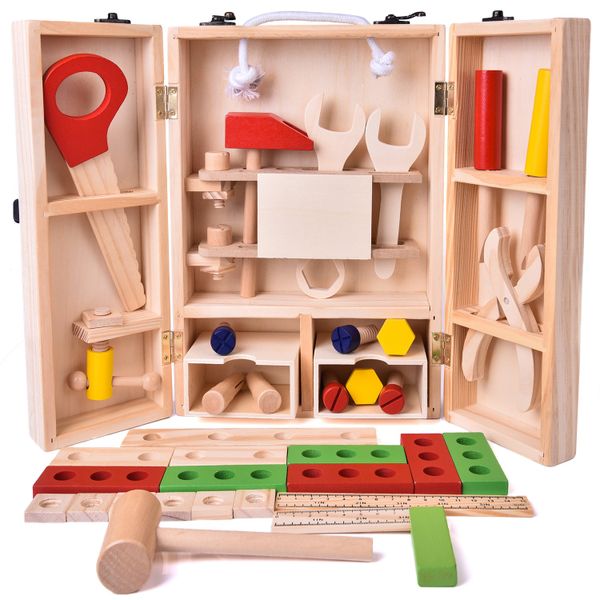 Wooden Toolbox Kids Toy Educational DIY Construction Tool