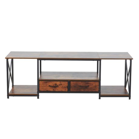 Retro-style TV cabinet with drawers and an open storage platform Image