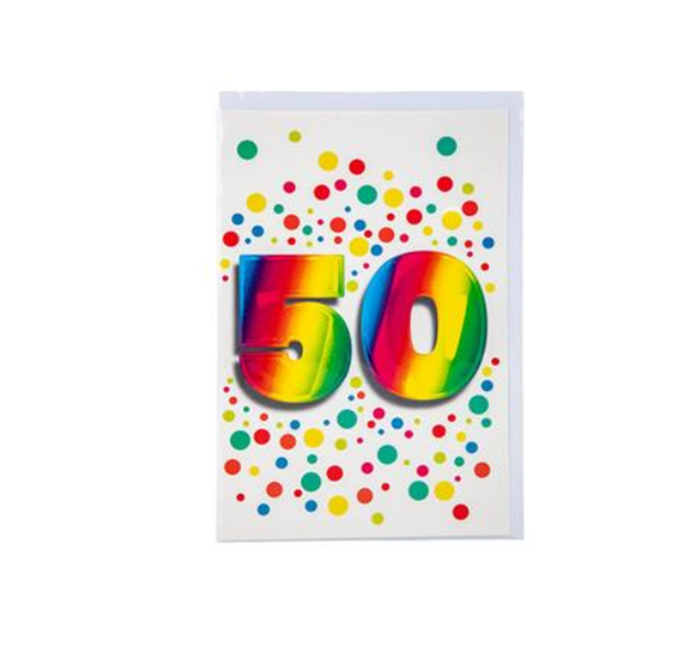 Blank Milestone Card &amp; Envelope "50" x 3