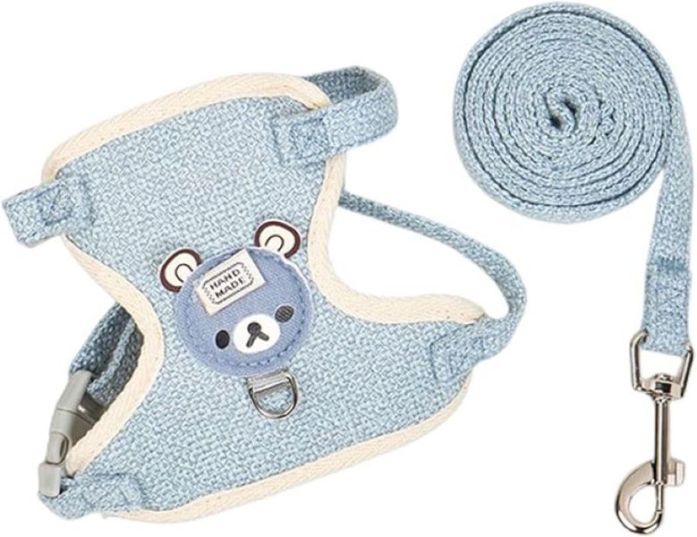 Cute Dog, Small Pet, Cat Bunny, Chihuahua Puppy Collar Chest Strap Leash,