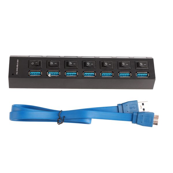 7-Port USB 3.0 Hub with Individual Switches LED Indicator