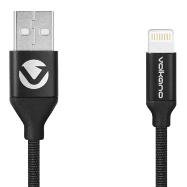 Volkano Weave Series 3M High Speed MFI Lightning Cable- Black