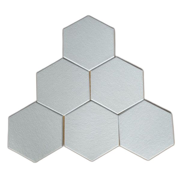 Echo-Less Acoustic Panels Self-Adhesive Hexagon Rigid Fiber White - 6 pack