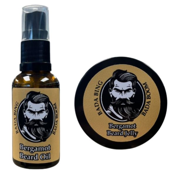 Bada Bing Bergamot Growth Beard Oil &amp; Jelly Combo for Fuller Beards