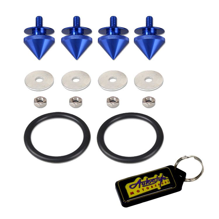 Universal Aluminium Quick Release Spike Clips For Bumpers Blue