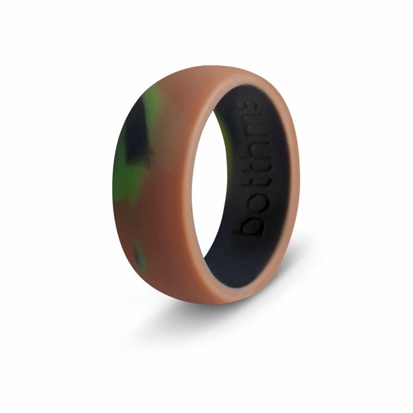 botthms Army Flow Silicone Ring, Silicone Wedding Ring For Men, Camo Green