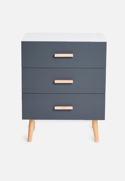 Alva 3 Drawer Storage - Grey 2