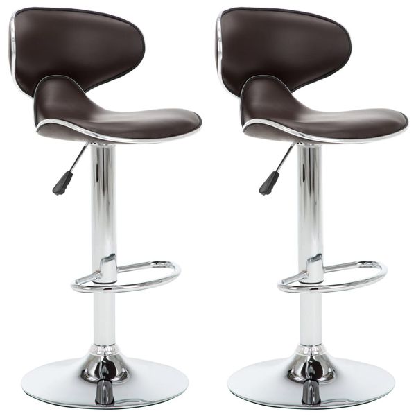 Bar Stools / Kitchen Counter Breakfast Chairs - Pack of Two – Brown Colour