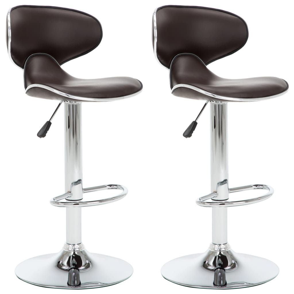 Bar Stools / Kitchen Counter Breakfast Chairs Pack of Two Brown