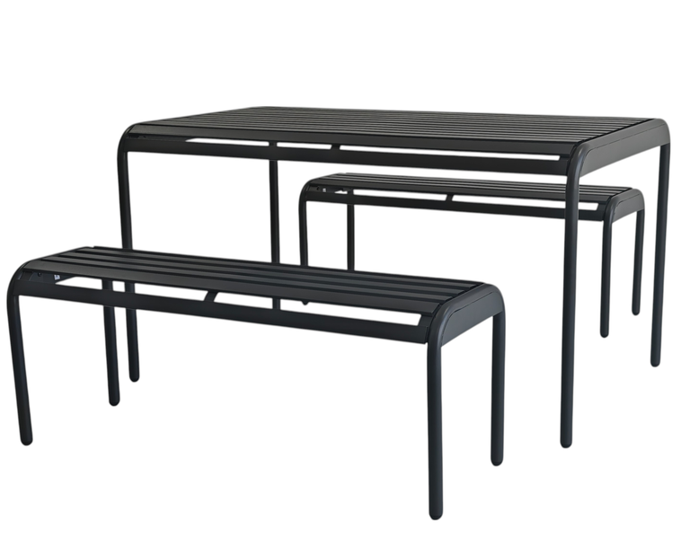 George &amp; Mason Ella Patio Steel Bench Charcoal