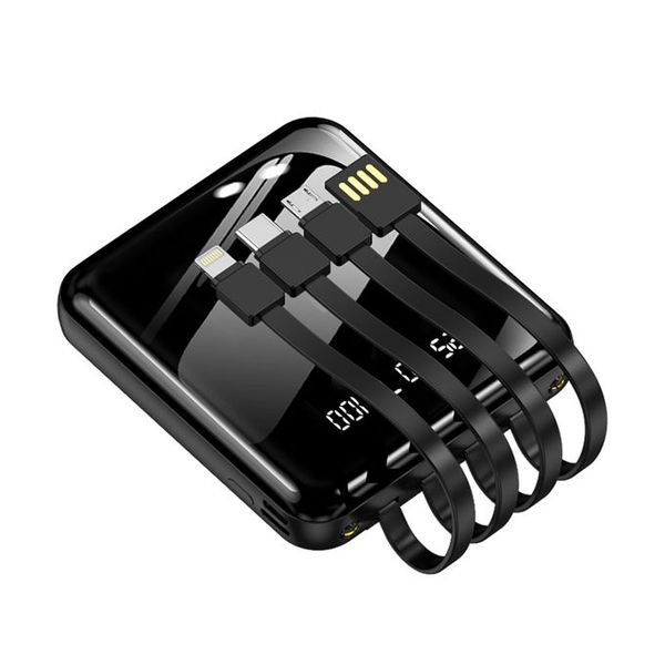 Portable Slim Built in 4 Cables Power Bank