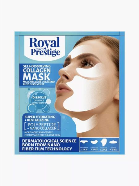 Self-Dissolving Collagen Mask Hydrating for Anti-Aging, Oily,Acne Skin 8pcs