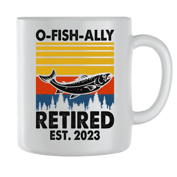Retired 23 Coffee Mugs for Men Women with Fishing Lover Graphic Cup Gift196