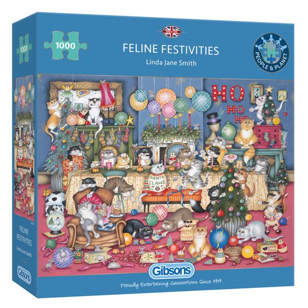 Gibsons Feline Festivities 1000 Piece Jigsaw Puzzle
