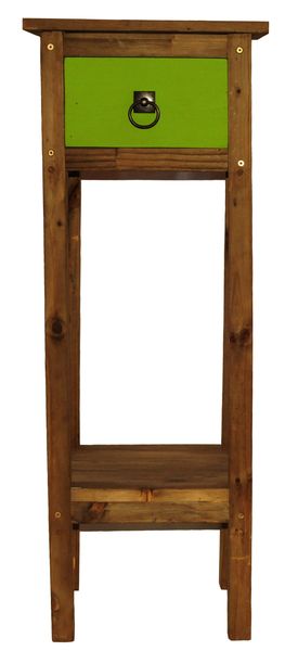 GC Ngoni1 Classic Tall Slim Accent Table with 1 Drawer &amp; Shelf Stand