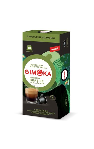 Gimoka Brasile - 10 Aluminium Nespresso Compatible Coffee Capsules