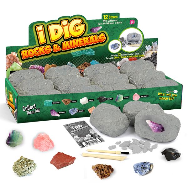 12Pc Junior Dig Kit - Minerals