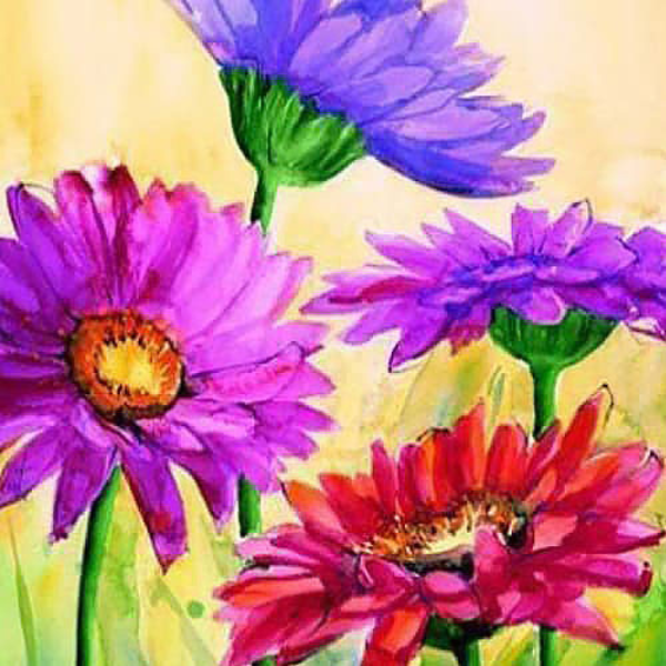 Diamond Painting - Gerberas - Round