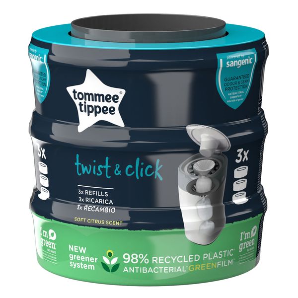 Tommee Tippee - Twist &amp; Click 3 Pack Cassette - Eco Friendlier