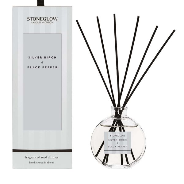 Stoneglow Fragranced Reed Diffuser - Silver Birch &amp; Black Pepper