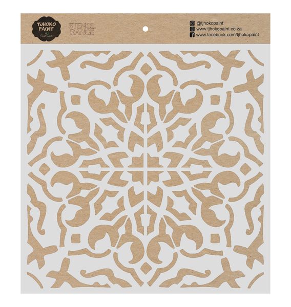 Tjhoko Paint Stencil - 15x15cm - Moroccan Tile 2