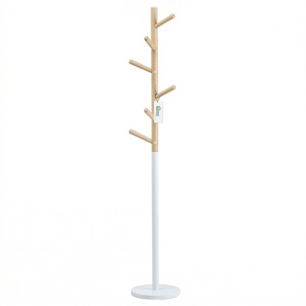 Greenwood Metal Floor-Standing Coat and Hats Rack w/ 6 Hooks