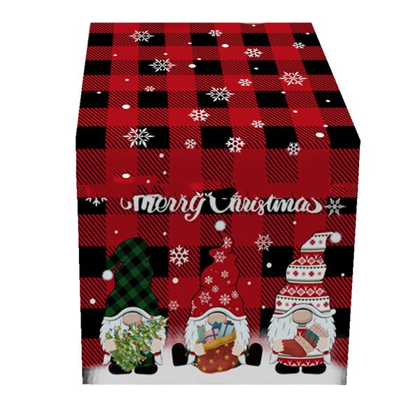 Home Christmas Decoration Linen Table Runner Gnomes - Cool