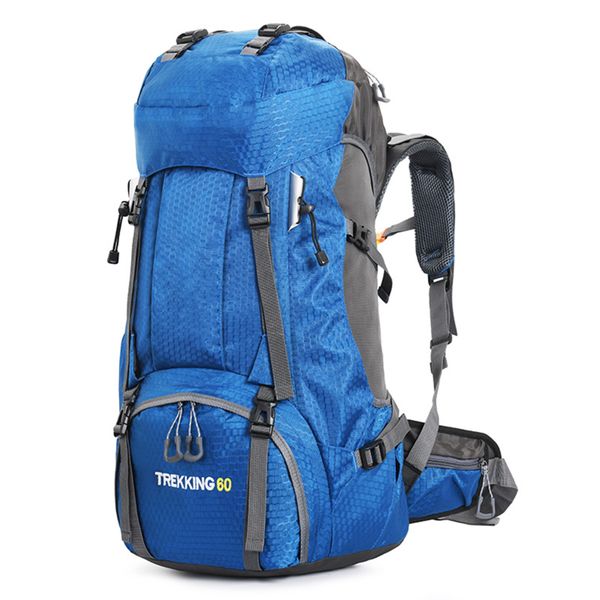 Water Resistant Mountain Hiking Camping Backpack with Rain Cover - 60L