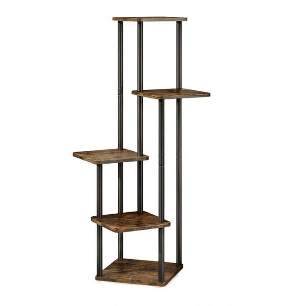 Bestby 5 Tier Corner Plant Stand Metal Flower Pot Shelf With Accessories