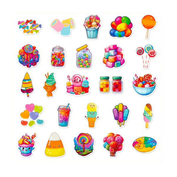 Beautiful Vibrant Candy Journaling Stickers
