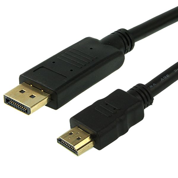 TUFF-LUV Display Port (Male) to HDMI (Female) 4k/2K 30hz Conversion Cable 3 Meters - Black - 1 Year Warranty