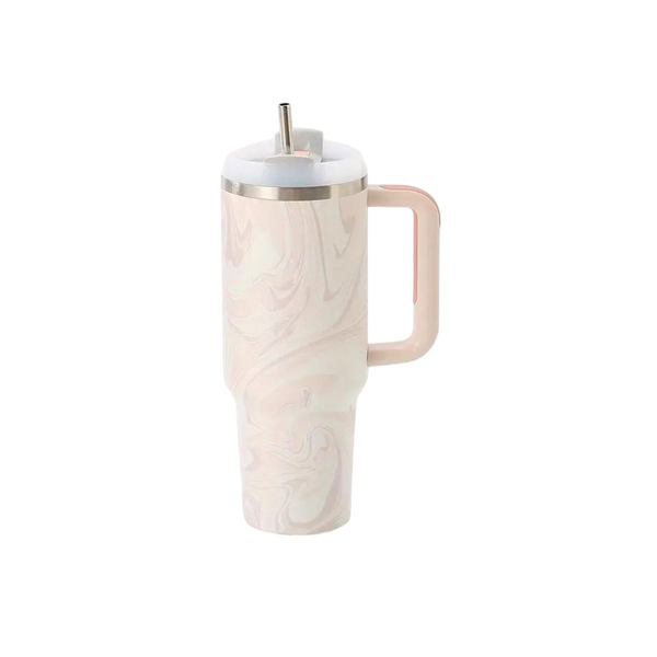 Tie-Dye Stainless Steel Vacuum Insulated Bottle with Handle &amp; Straw