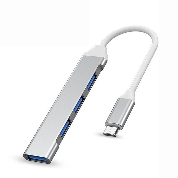 4-Port Type-C USB Hub, 1x USB 3.0 + 3x USB 2.0 Ultra-Slim Aluminum