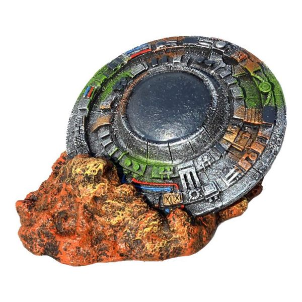 Resin UFO Spaceship Aquarium Ornament - 15cm