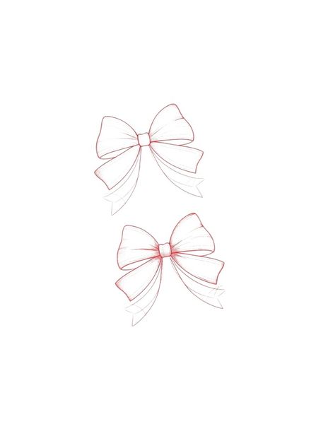 1 Piece - Bow Design Temporary Tattoo - Pink