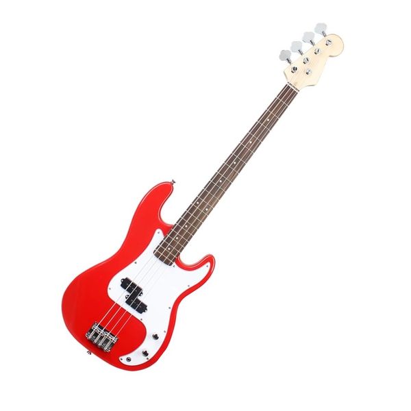 Red 4 String Bass Guitar