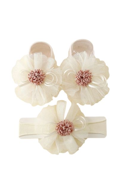 Girls Ankle Socks and Headband with a Bow