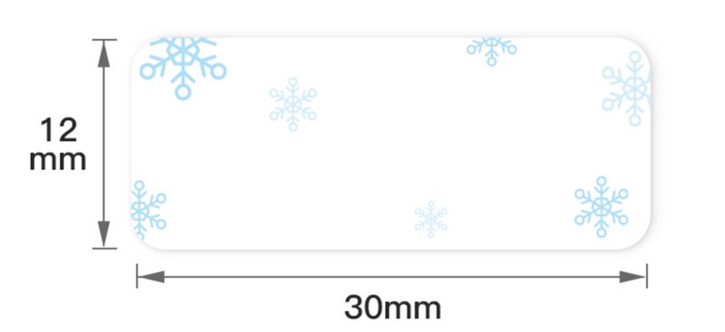 Niimbot - D11/D110 - 12*30mm - 210 Thermal Labels - Blue Snow Design