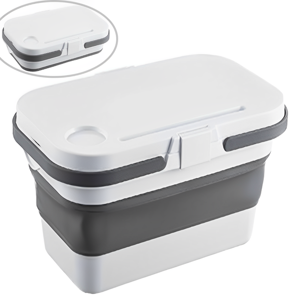 Collapsible Picnic Basket with Handles, Lid as Table - 3-in-1 Bucket