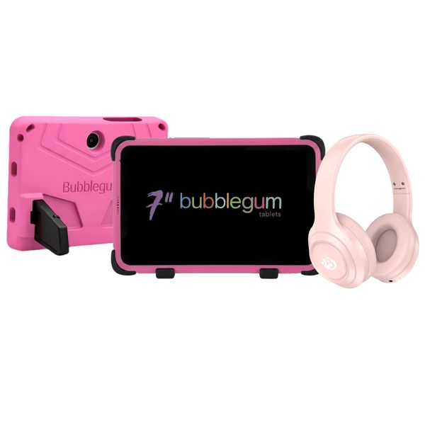 7" Kids Tablet | SIM Android 11 - Cover &amp; Headphones | Bubblegum