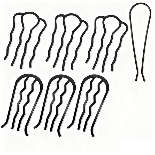 7-Piece U-Shape Metal Hair Combs - Vintage Updo Bun Clips for Fine Hair