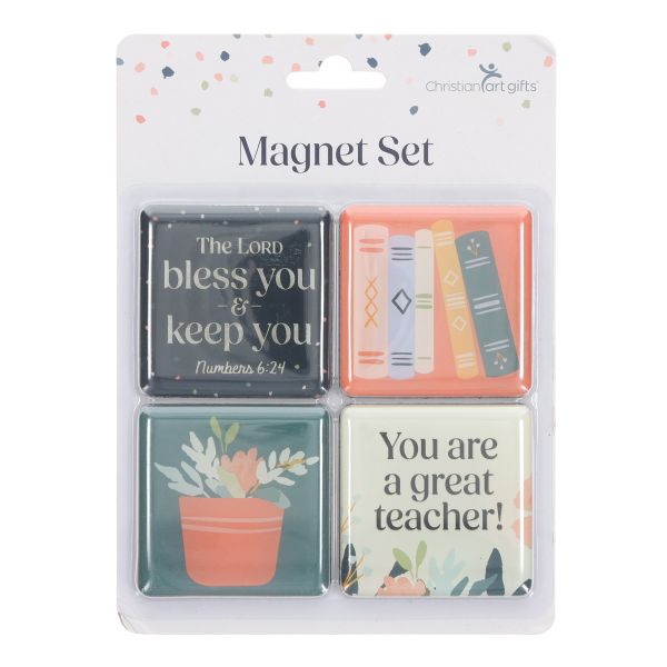 Four-Piece Magnetic Set for Teachers - Bless You and Keep You