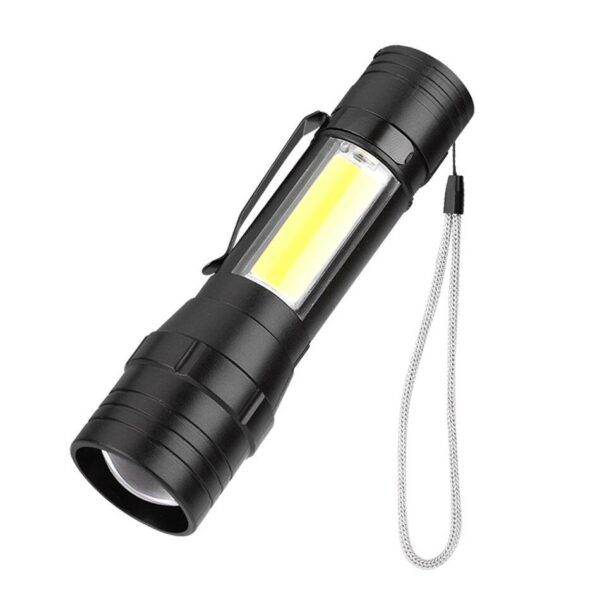 Handheld Portable Mini COB Side LED Multifunctional Zoom Flashlight