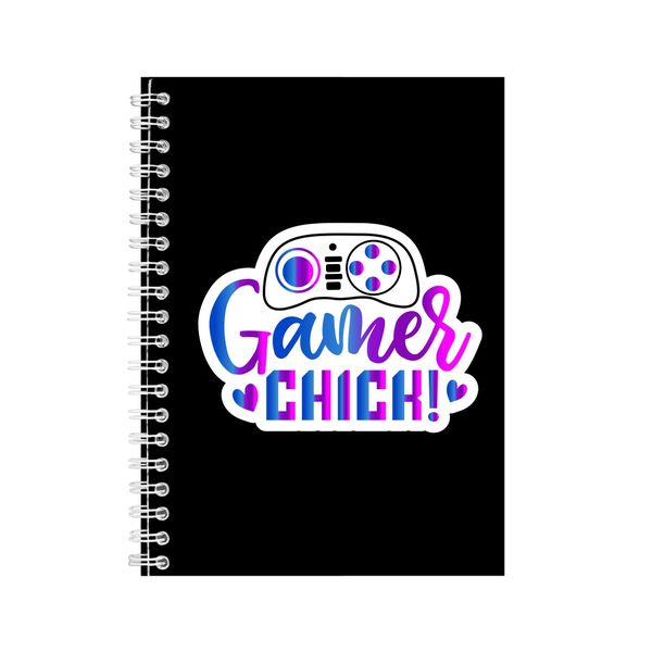 Gamer Chick A5 Notebook with Spiral Lines Gaming Graphic Notepad Present112