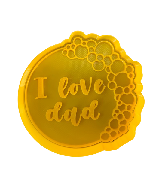 Hubbe Cookie Cutter - Balloon Arch - I love Dad Cursive